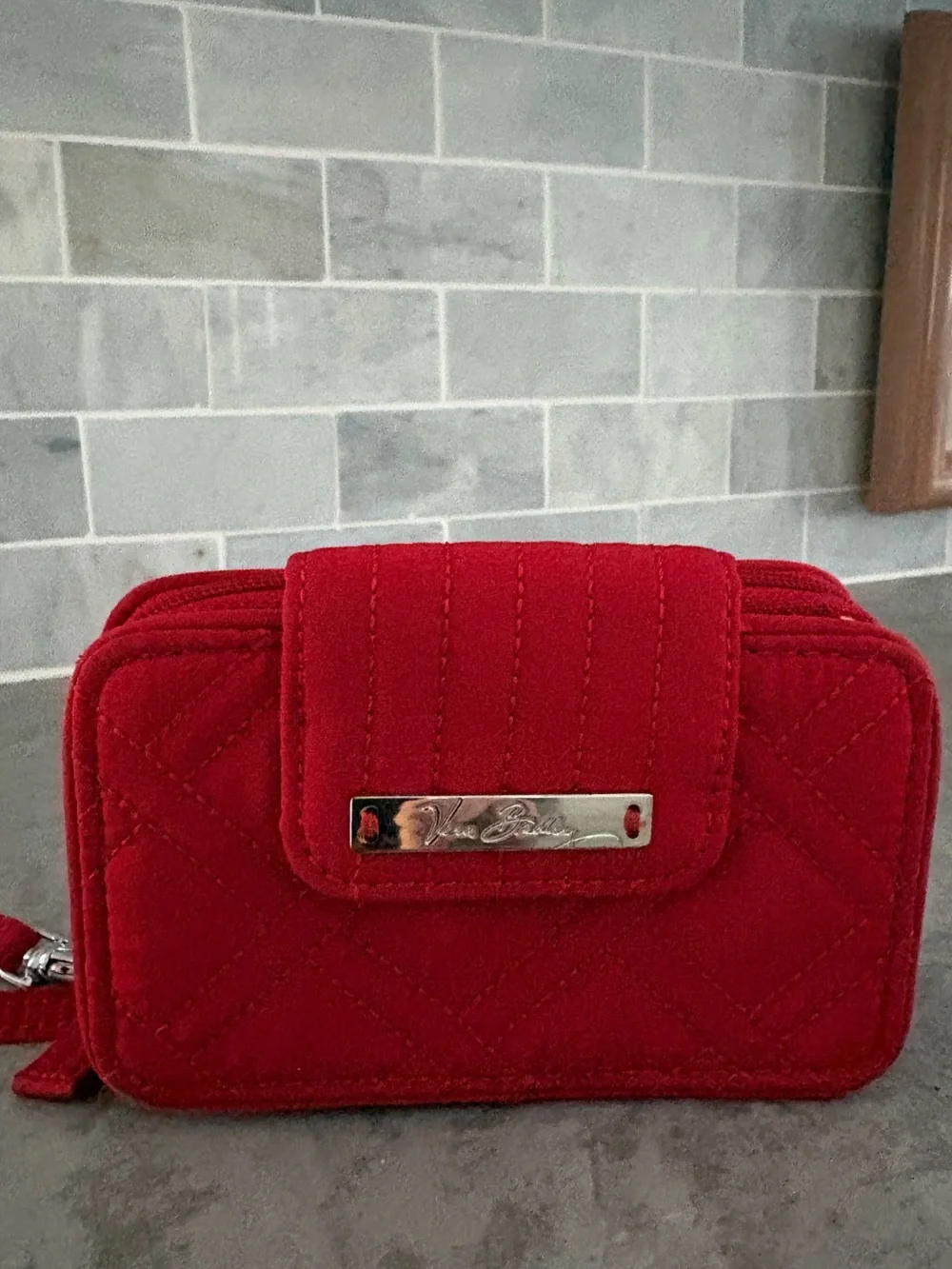 Vera Bradley Quilted Red ID Wallet with Wristlet